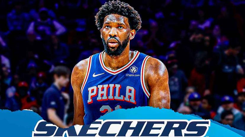 Skechers and 76ers star Joel Embiid before Thunder game and after leaving Under Armour