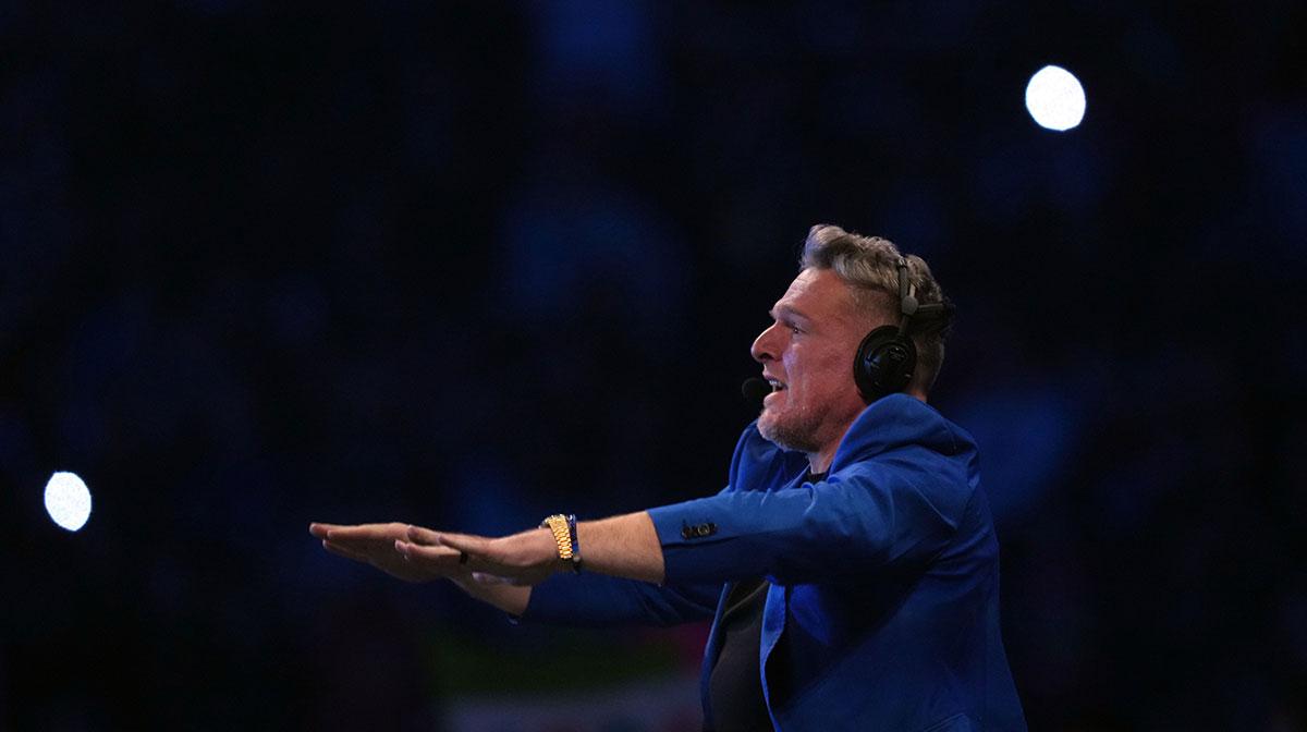WWE commentator Pat McAfee, who has been absent from the company.