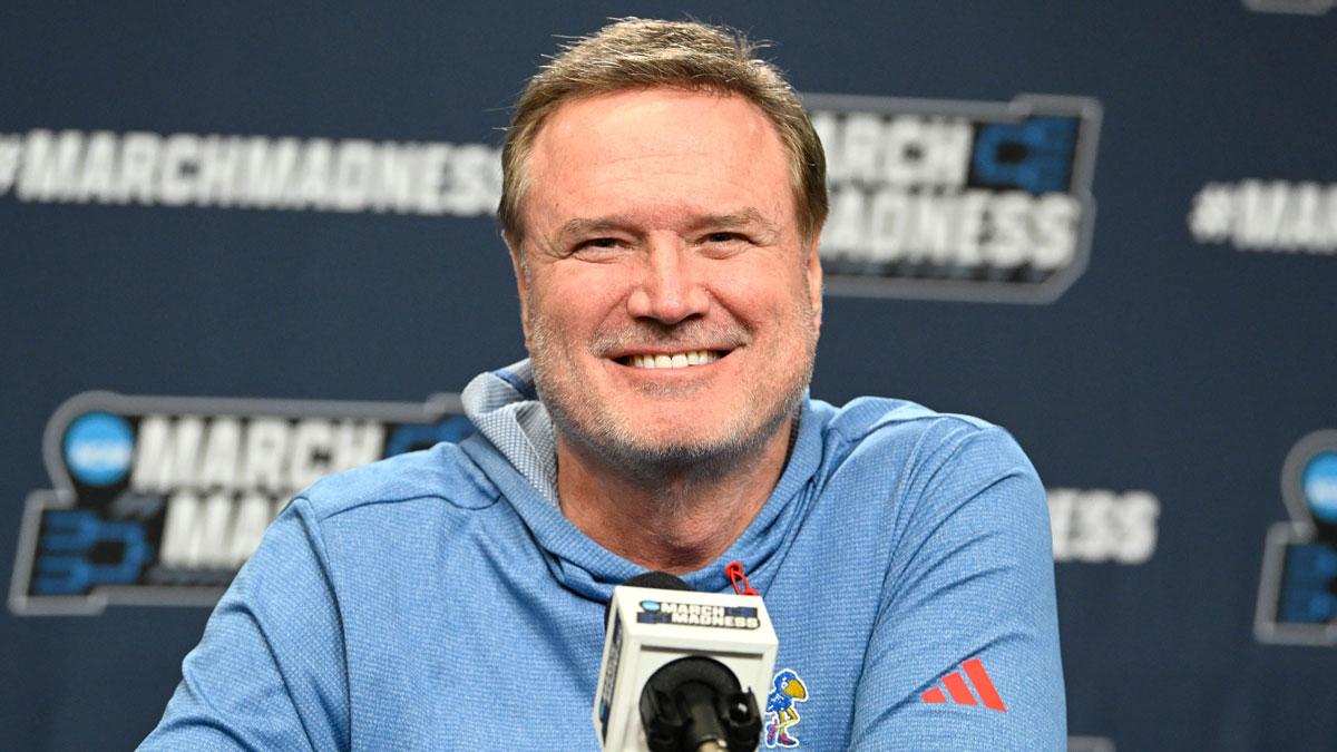 Kansas Jayhawks head coach Bill Self speaks to the media during a press conference at Amica Mutual Pavilion.