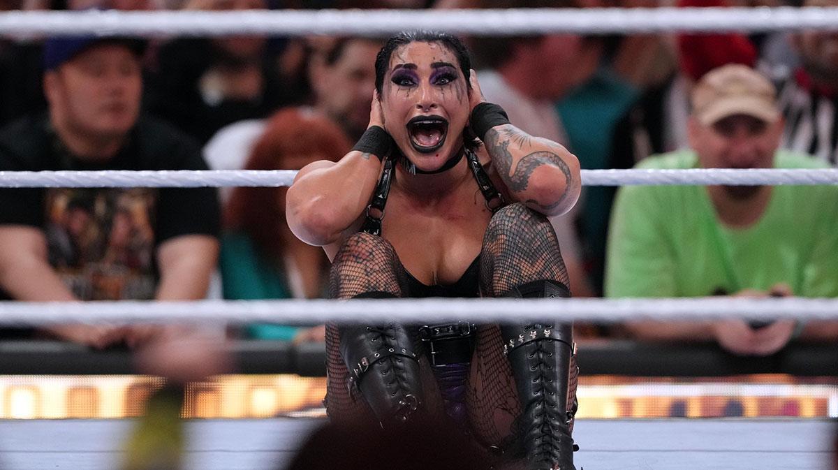 WWE star Rhea Ripley at WrestleMania 39.