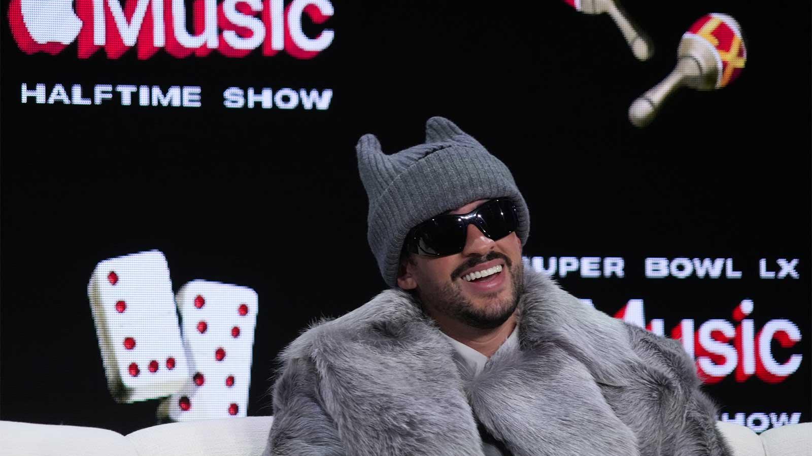 Bad Bunny before his Super Bowl Halftime Show performance in 2026.