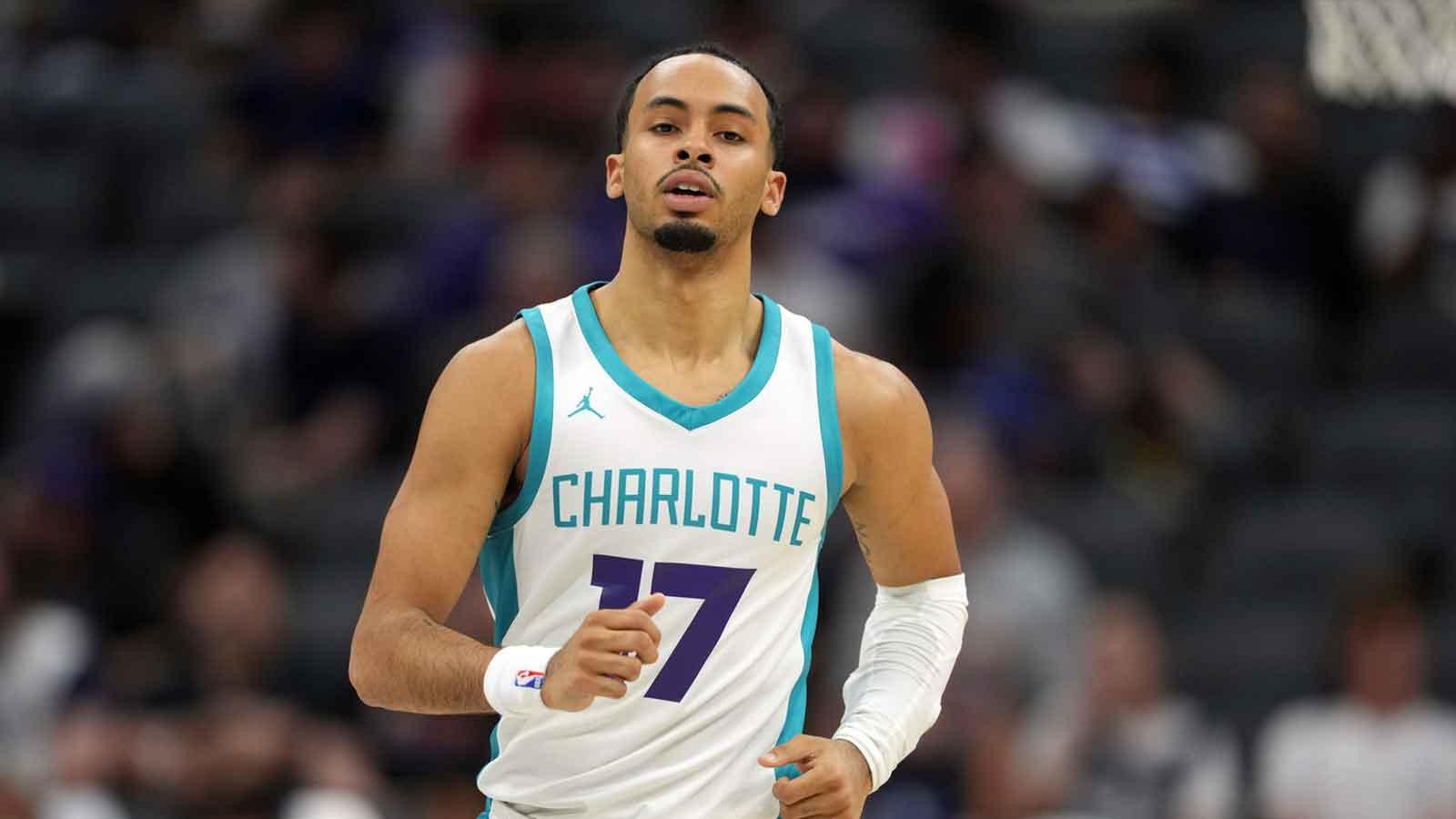 Charlotte Hornets guard Amari Bailey (17) during the third quarter against the Golden State Warriors at Golden 1 Center.
