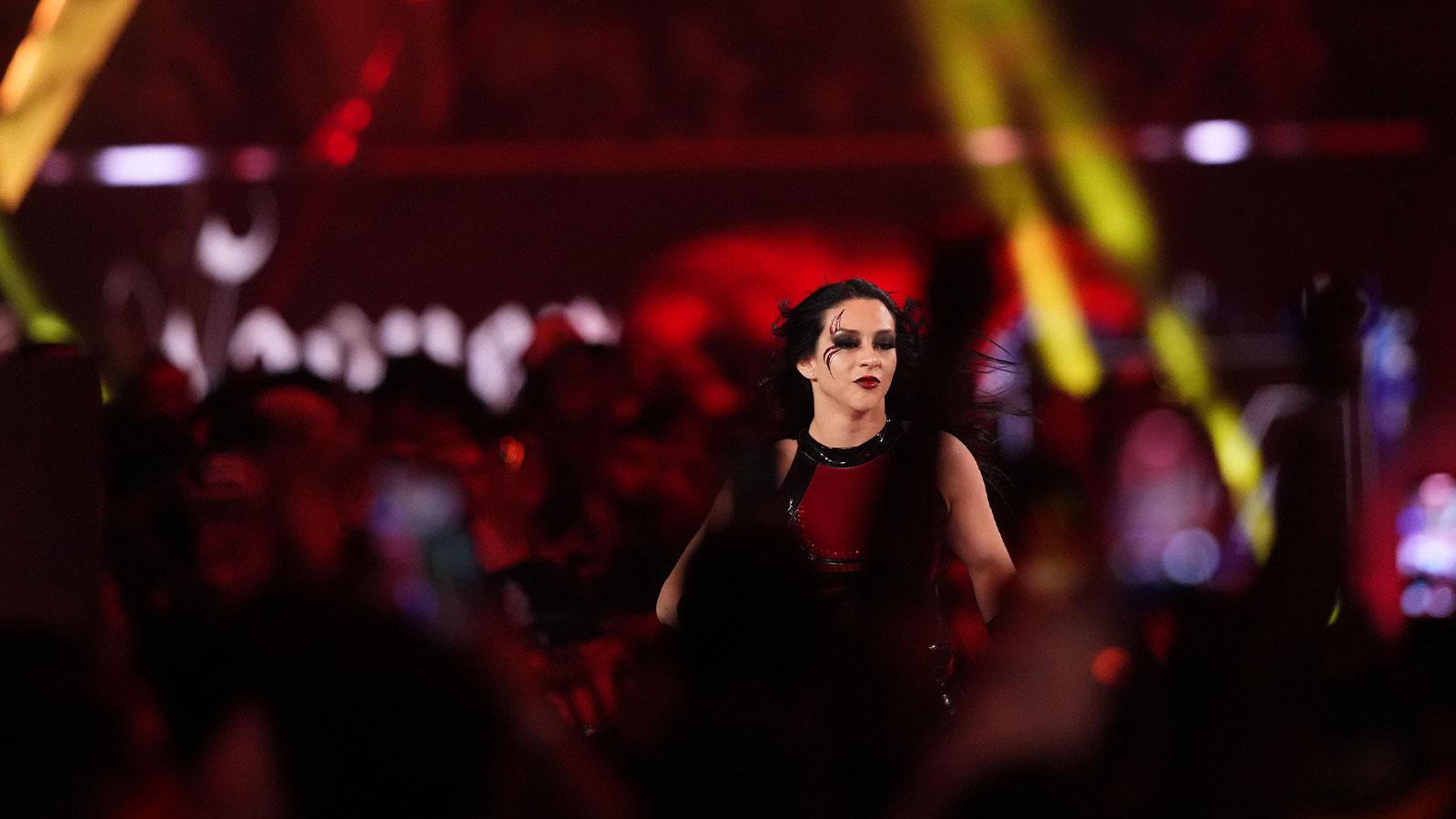 WWE Women's World Champion Stephanie Vaquer making her entrance at the Royal Rumble.