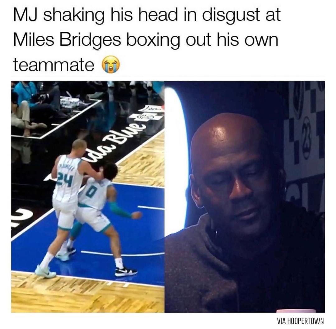 Not like that π€£
#NBA #NBAMemes #MichaelJordan #Hornets #MilesBridges