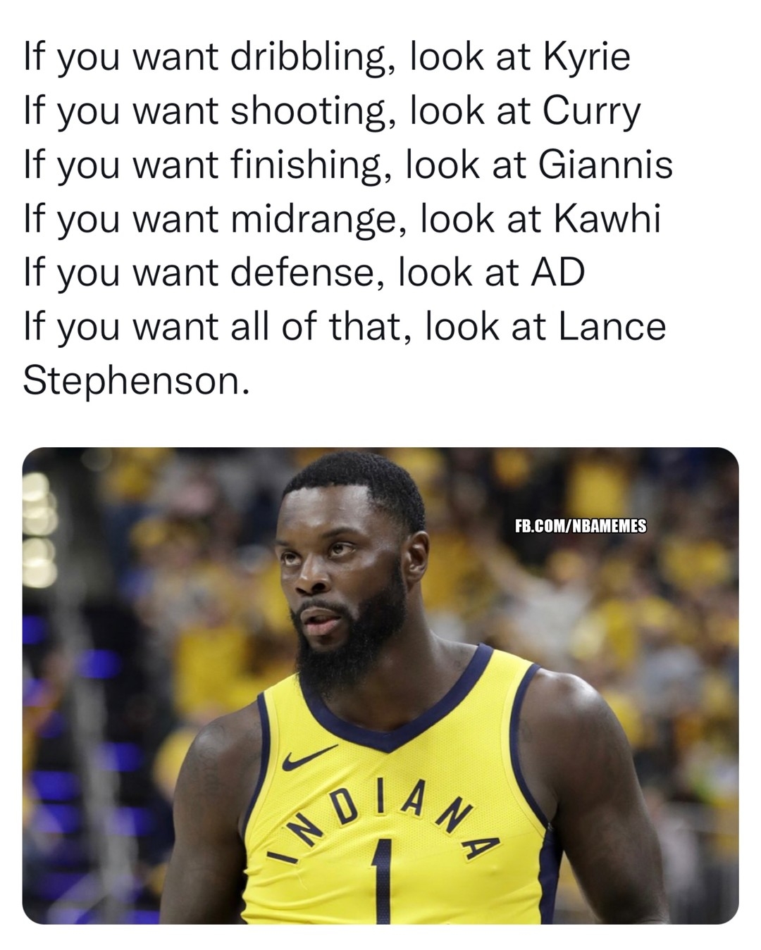 We need lance back 
#nbamemes #pacers #nba #basketball #lance