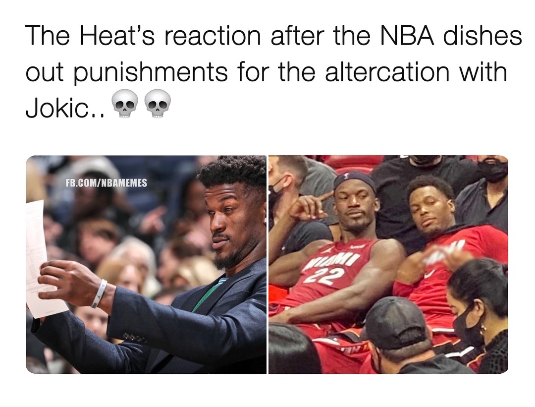 NBA dishes out punishment for Jokic, Morris and Butler after Heat-Nuggets incident: story in bio.
#Nbamemes #Nuggets #Heat #Jokic #Butler