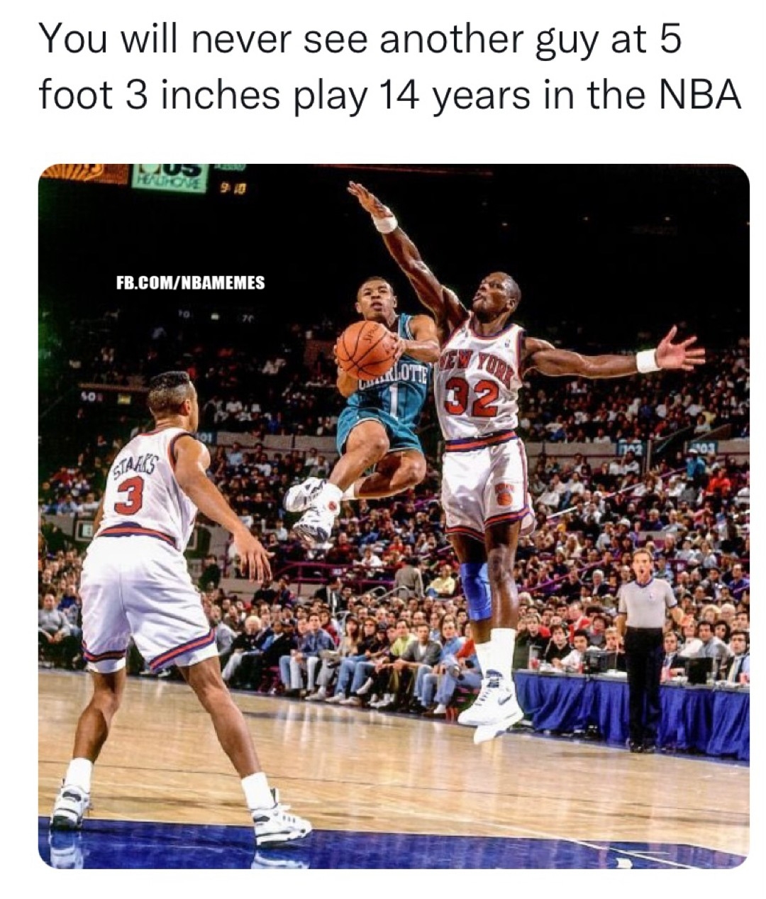 Muggsy Bogues is one of a kind!
#NBA #NBAMemes #Hornets #MuggsyBogues