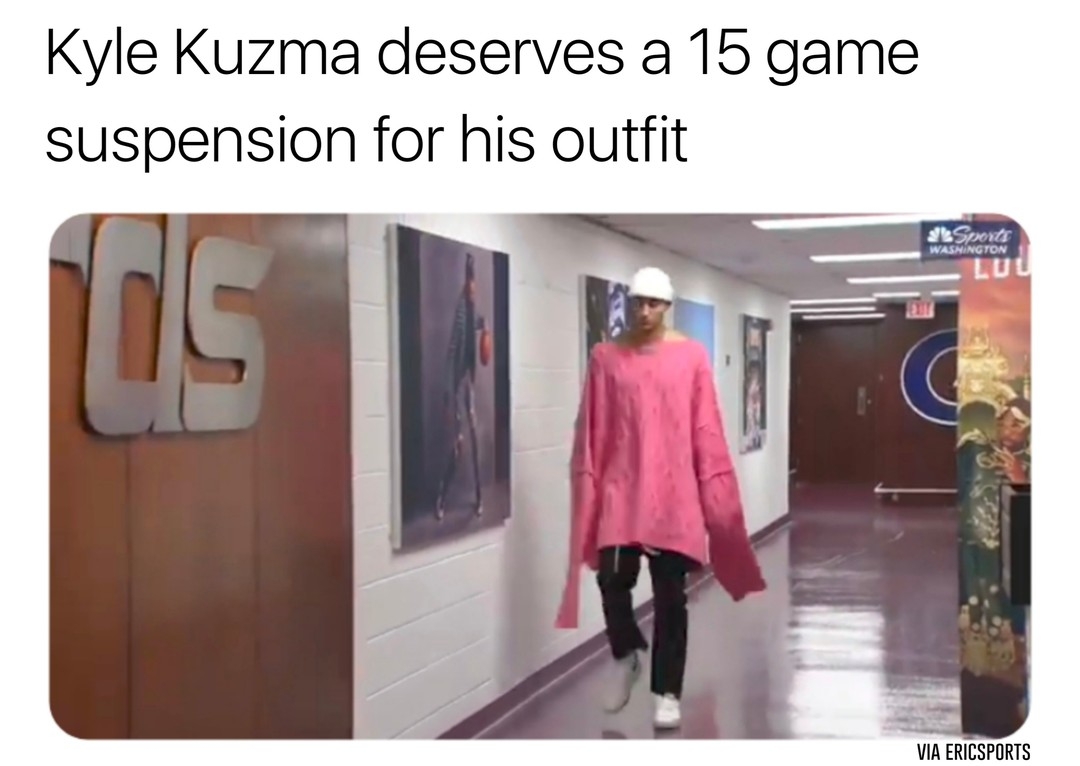 And a fine. What is this??
#kylekuzma #fashion #washington #wizards #nba
