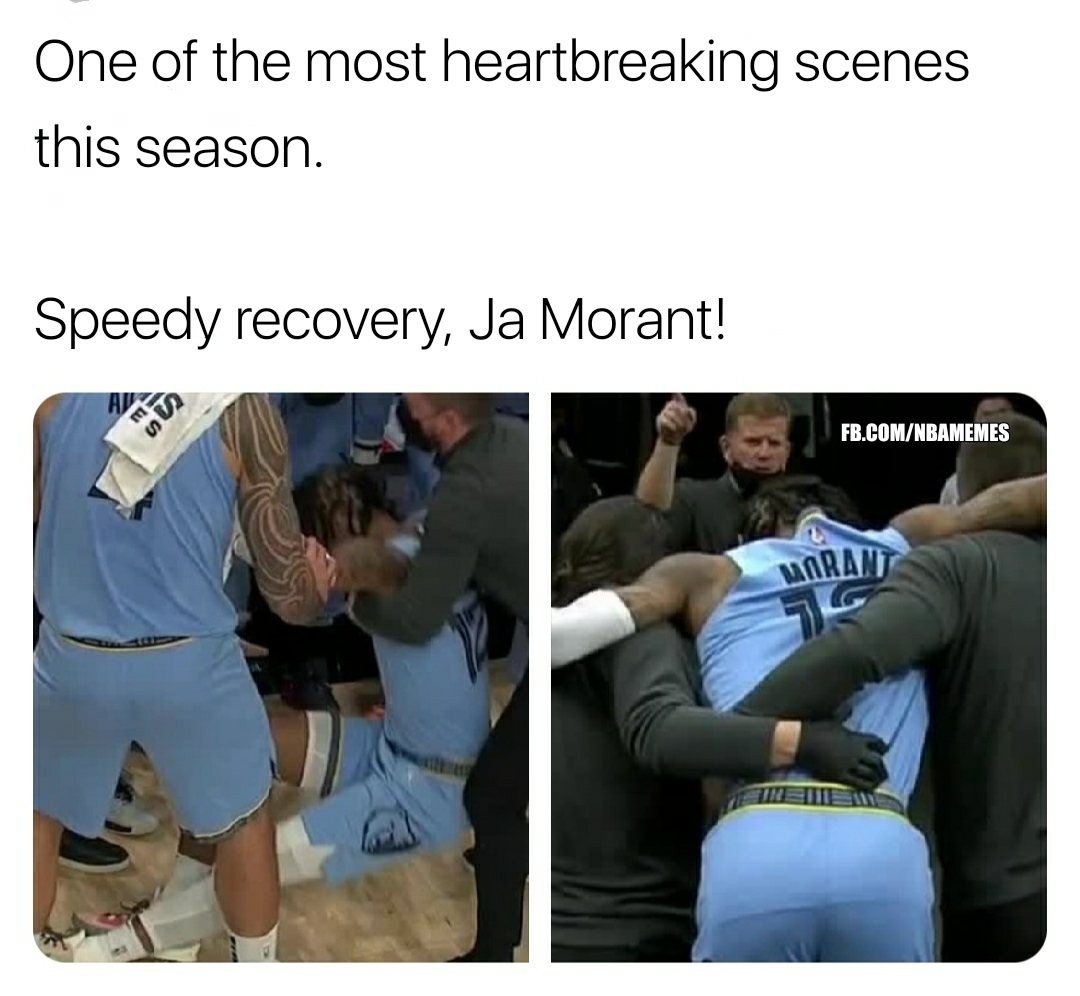 Ja Morant will power through this one. π
#NBA #NBAMemes #Grizzlies #JaMorant