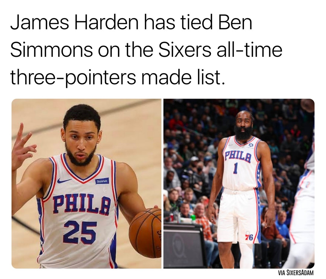Took Harden 1 game lol
#JamesHarden #BenSimmons #Sixers #nbamemes