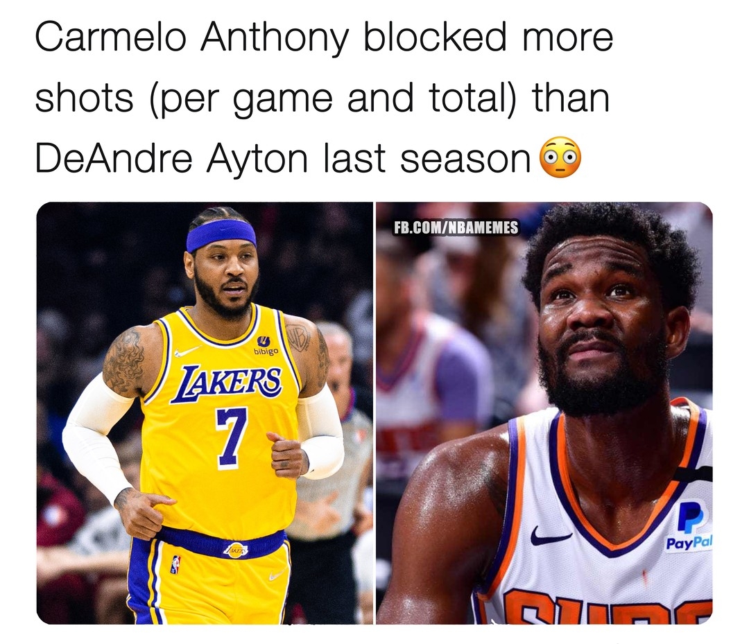 That's incredible!
#carmeloanthony #deandreayton #phoenixsuns #losangeleslakers