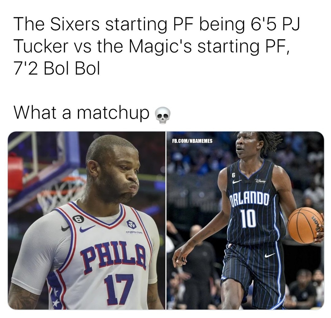 Probably explains Bol Bol's 4 blocks this game π
#BolBol #PJTucker #OrlandoMagic #Sixers