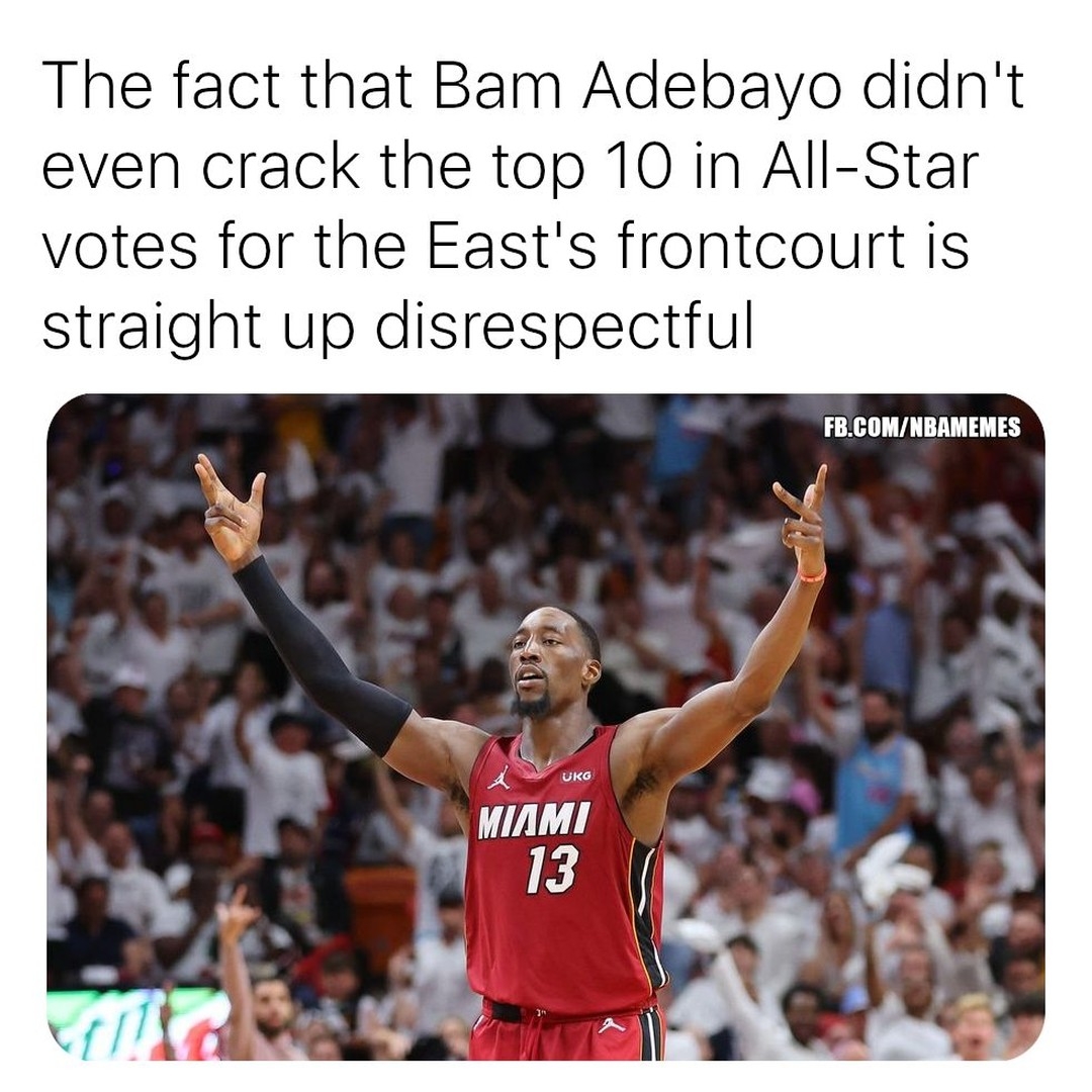 The Bam disrespect is going too far now
#BamAdebayo #Bam #MiamiHeat #AllStar