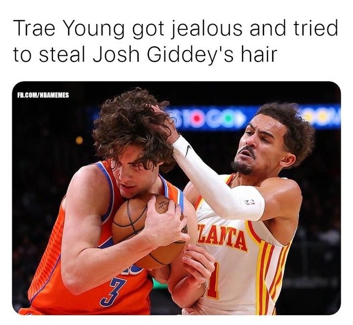 The hairy lollipop strikes π
#TraeYoung #JoshGiddey #Hawks #OKC #nbamemes