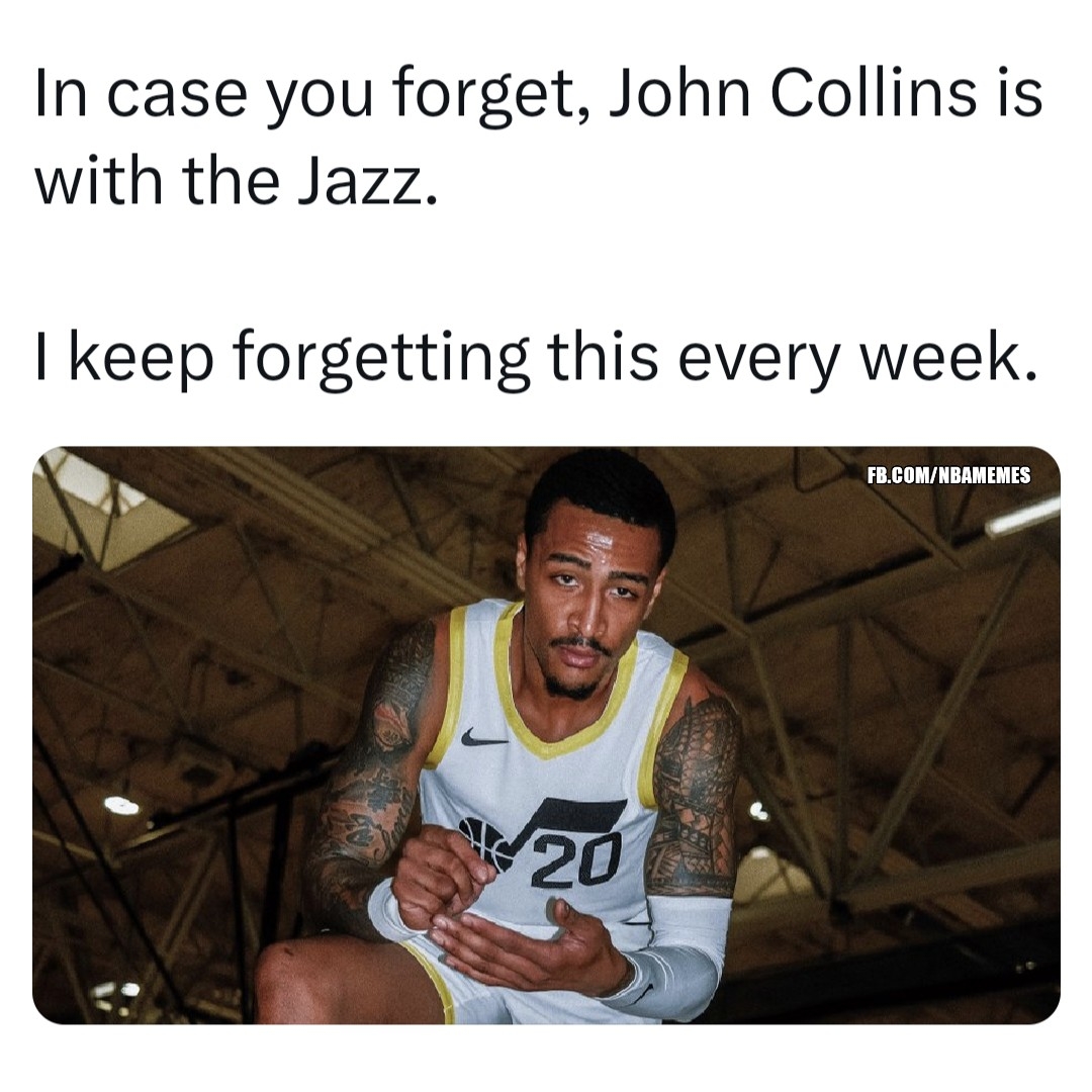 How much of an impact can John Collins make? 
#JohnCollins #UtahJazz #Jazz #NBA #nbamemes