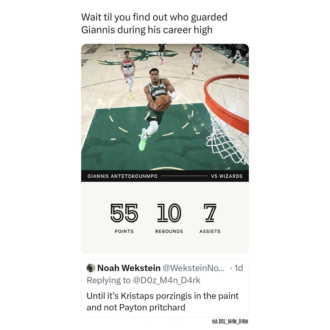 Who you got in this matchup? 🤔
#Celtics #Bucks #Giannis #Porzingis #nbamemes