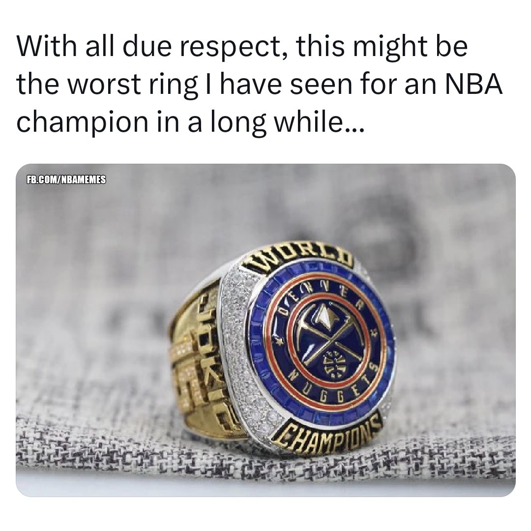 It's so plain compared to previous rings π
#NBA #DenverNuggets #Nuggets #nbamemes