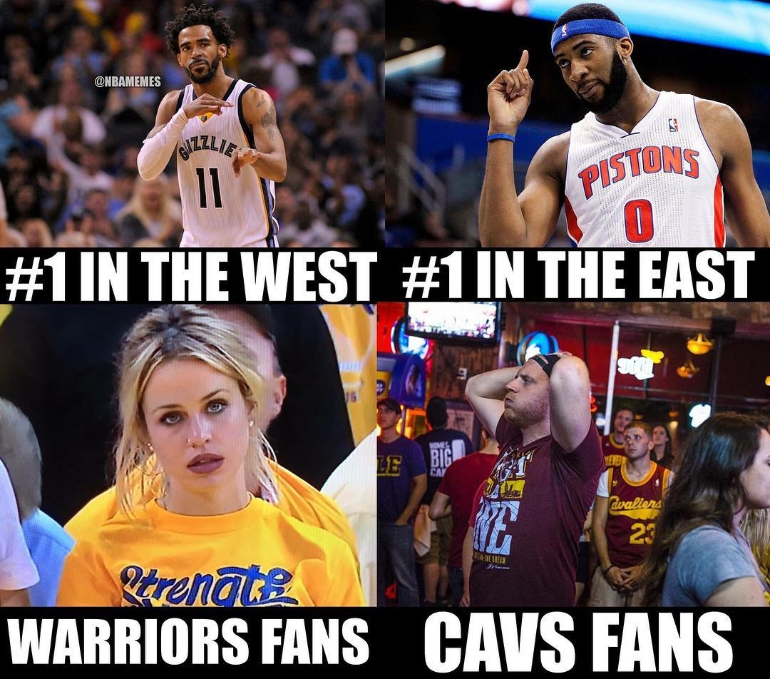 Cavs and Warriors react to the #1 seeds.
#Grizzlies #Pistons