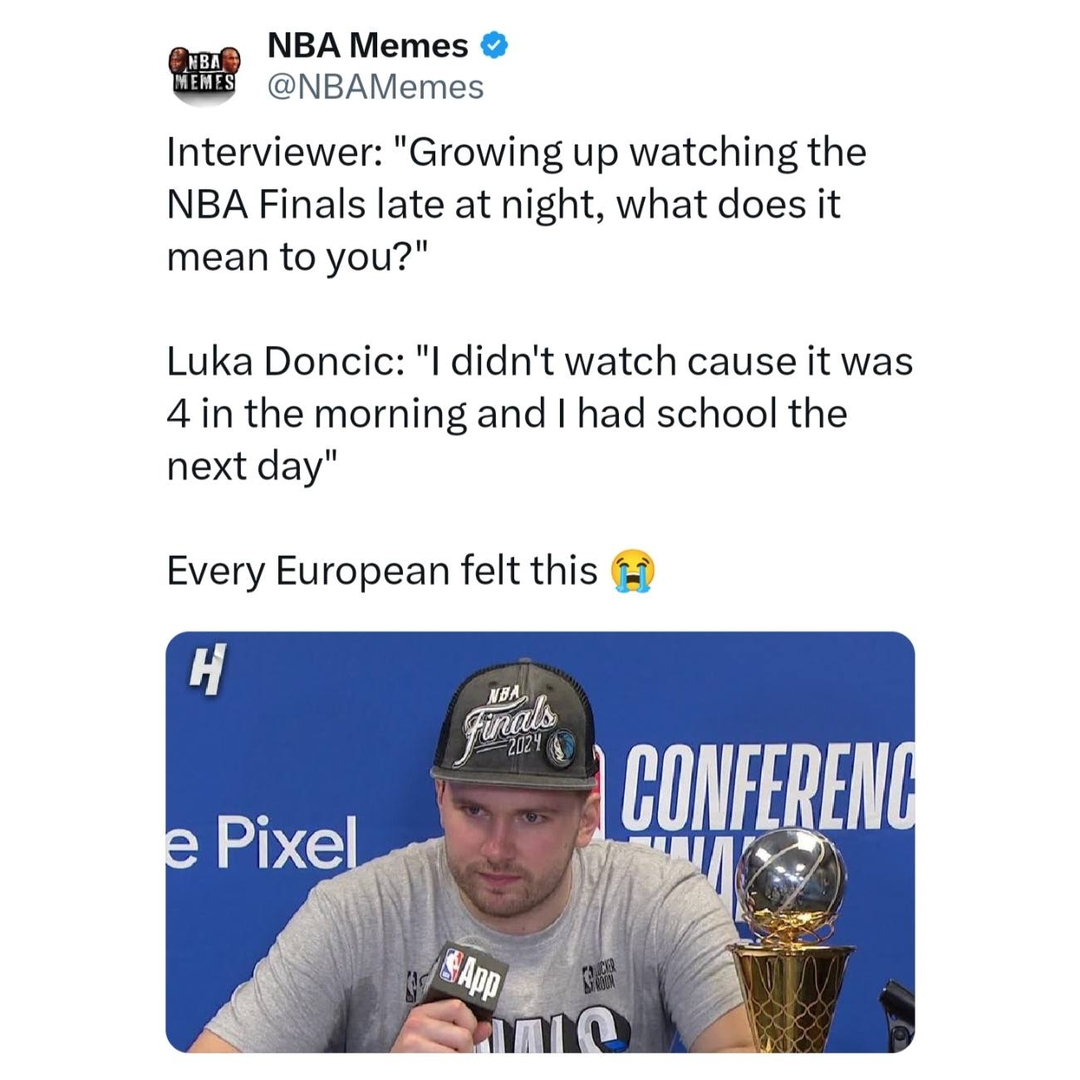 Europeans watching the NBA live are dedicated fans π
#LukaDoncic #Luka #Mavs #nbamemes