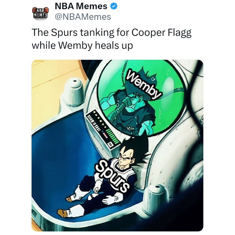 This is exactly how the Spurs got Tim Duncan while having David Robinson...
#Spurs #Wemby #NBA #nbamemes