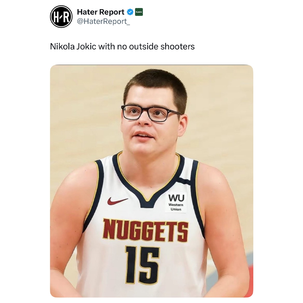 Nikola JokiΔβs teammates shot 28/75 in Game 7. π₯Άπ§±
#nuggets #nbamemes