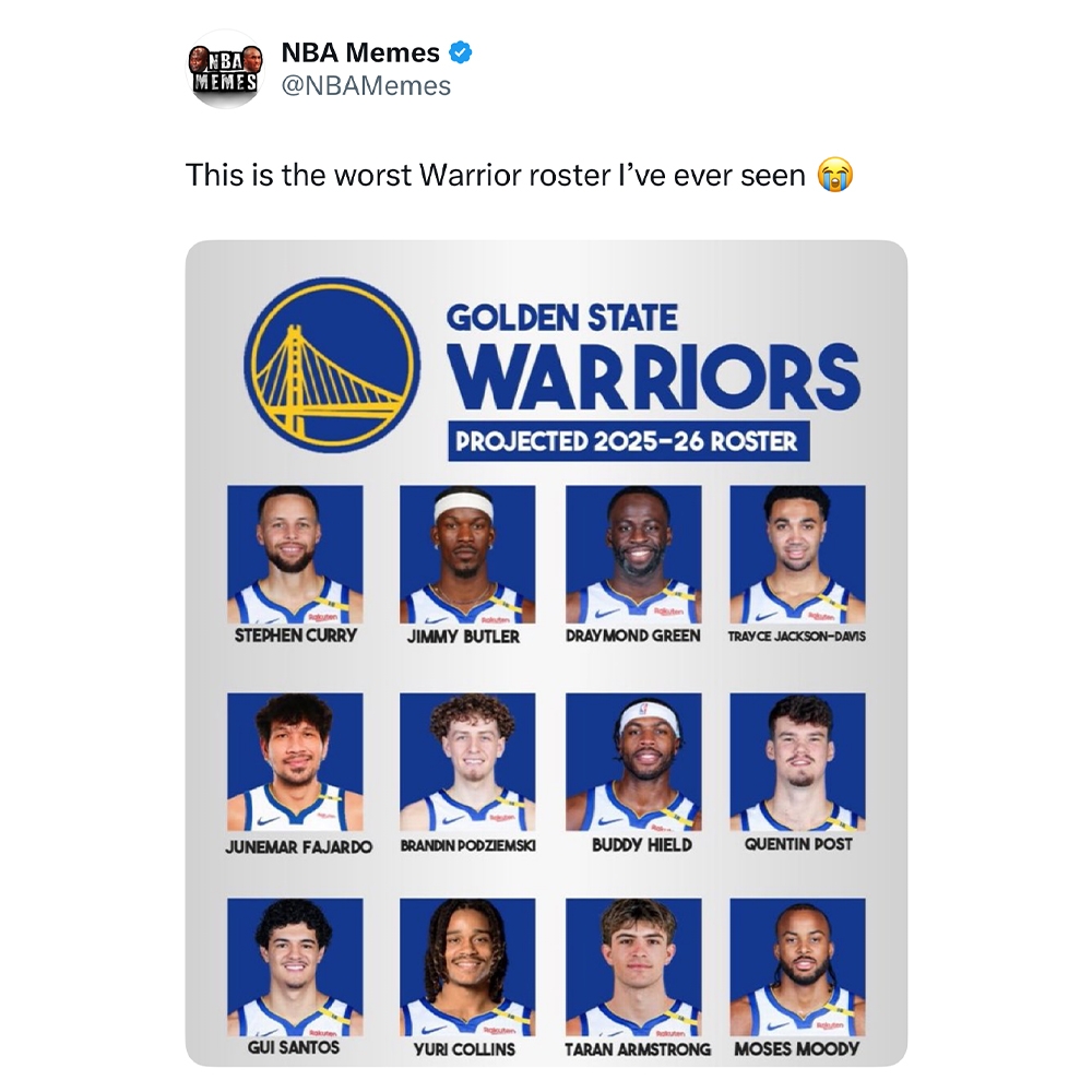 Predict this roster's record. β¬οΈ
#warriors #nbamemes