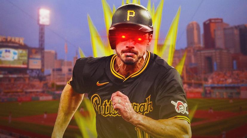 Bryan Reynolds (Pirates) with woke eyes and supersaiyan glow