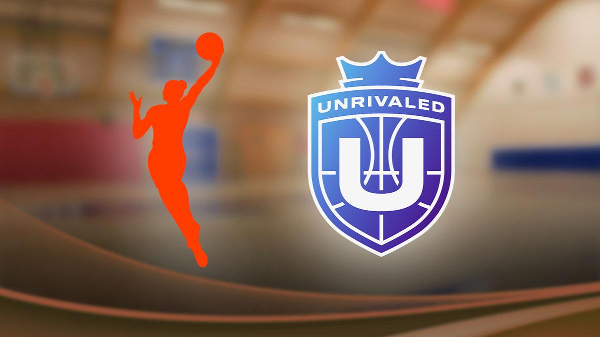 WNBA logo next to Unrivaled logo