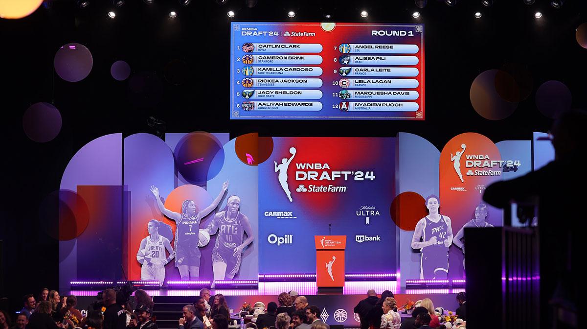 General view after the first round in the 2024 WNBA Draft at Brooklyn Academy of Music.
