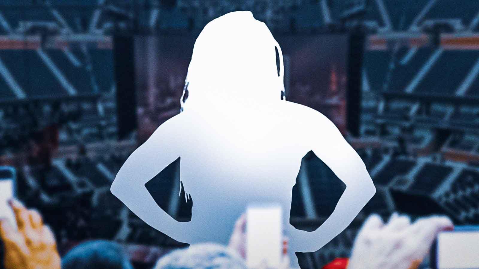 Ex-WWE star Kayden Carter, aka Lacey Lane in AEW, silhouette.