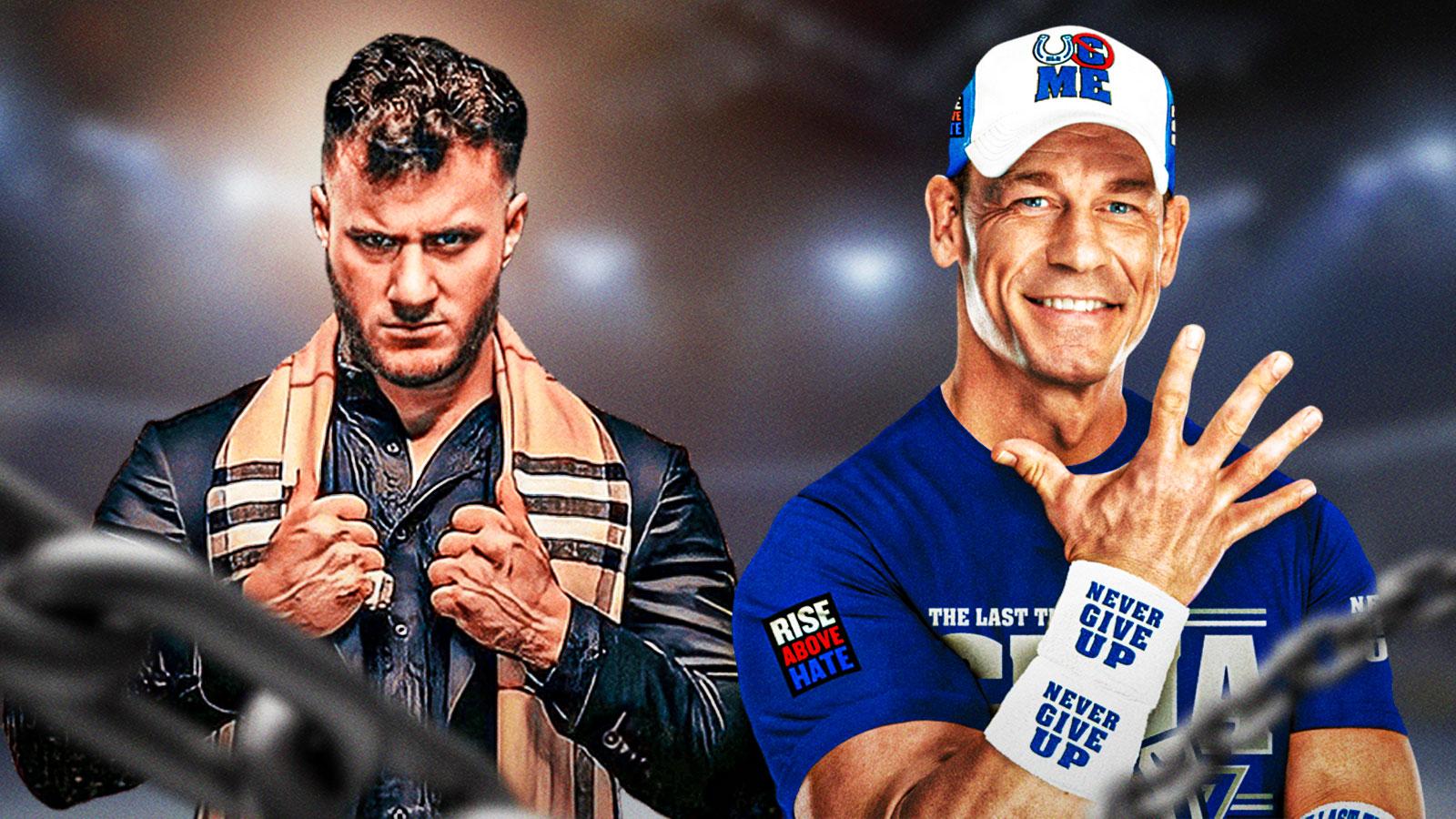 AEW World Champion MJF and WWE legend John Cena.