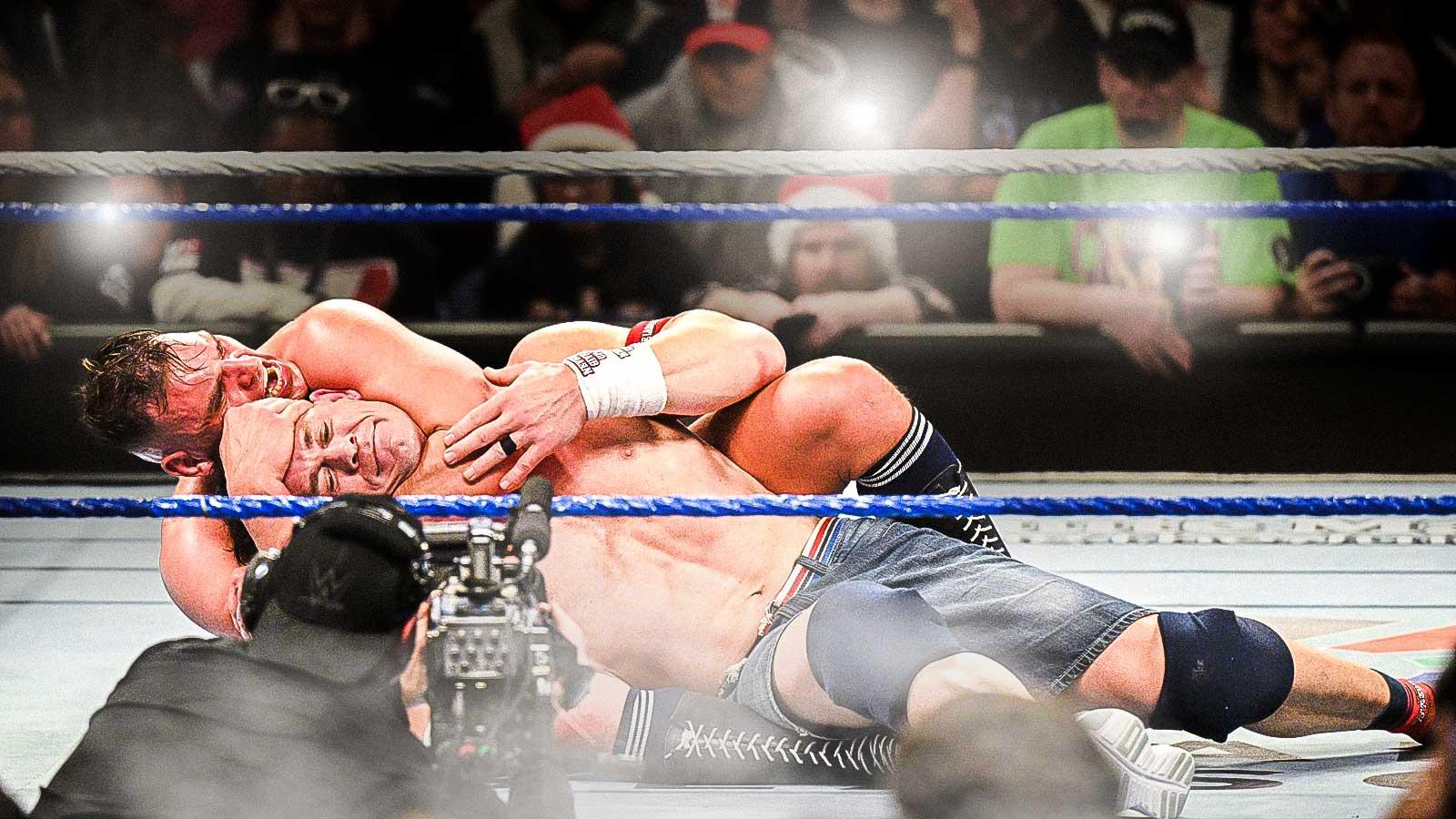 WWE stars John Cena and Gunther during Cena's last match