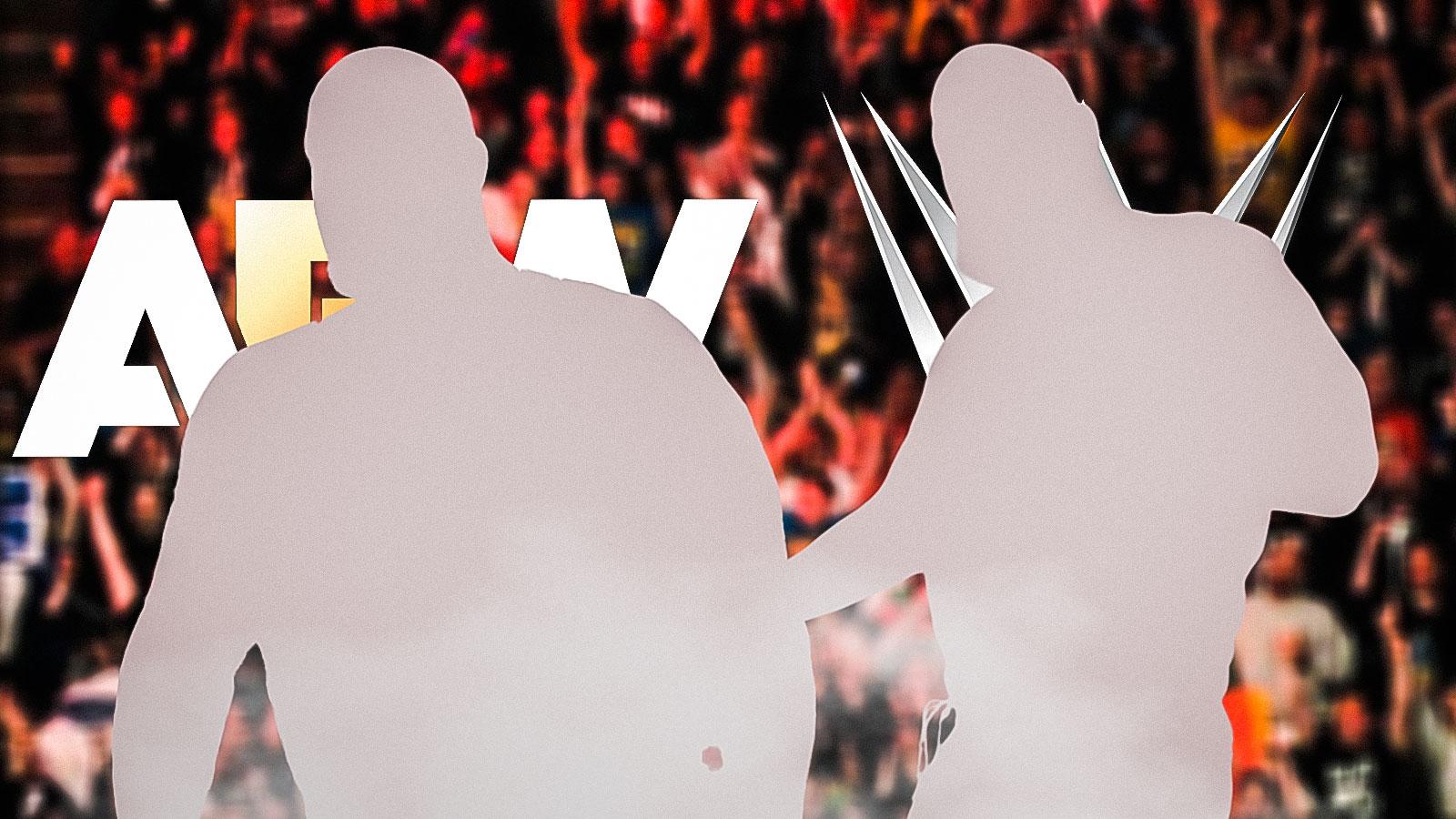 WWE & AEW legend Paul Wight aka Big Show; WWE and AEW logo